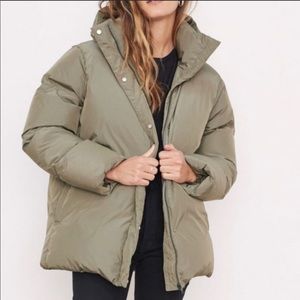 JENNI KAYNE — Sage Green Down Removable Hood Puffer Jacket — Size S